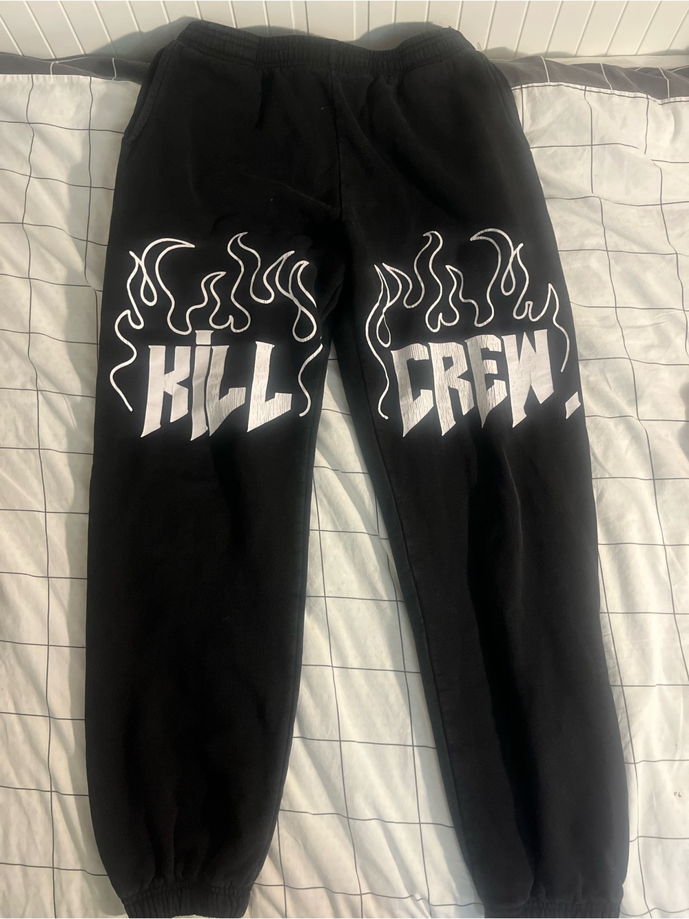 Black 'Kill Crew' Graphic Joggers - Men's Streetwear Sweatpants